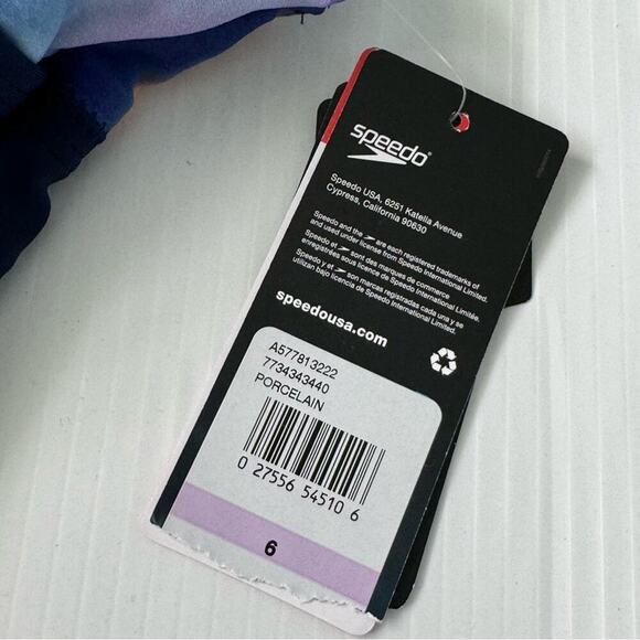 🆕 Speedo porcelain Double-Strap One-Piece Swimsuit NWT size 6 - Picture 3 of 7